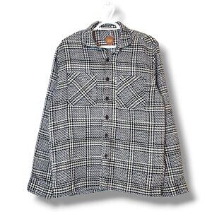 Common People Heavy Button Up Flannel Shirt Blue Size S Fits M